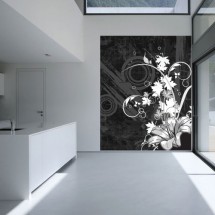 Wall Murals Flower B&W