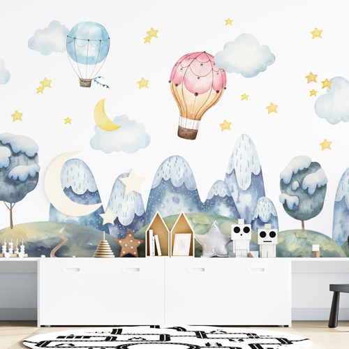 Wallpaper Mountains and balloons