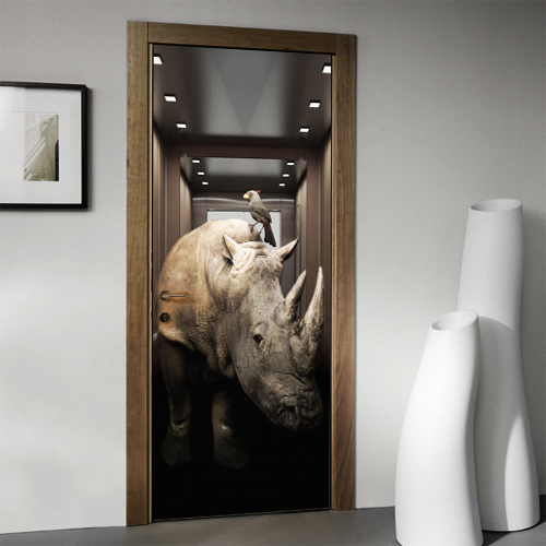 Rhino in elevator